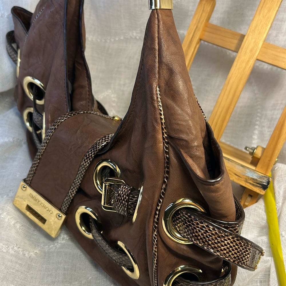 Jimmy Choo buttery soft glove leather with snake strap - Picture 13 of 16